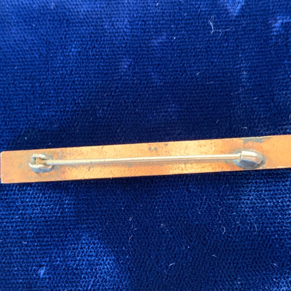 Antique Guilloche Enamel Floral Bar Pin - Picture 3 of 4